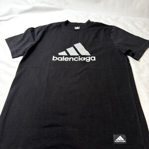 Balenciaga Black Tee with Silver Logo